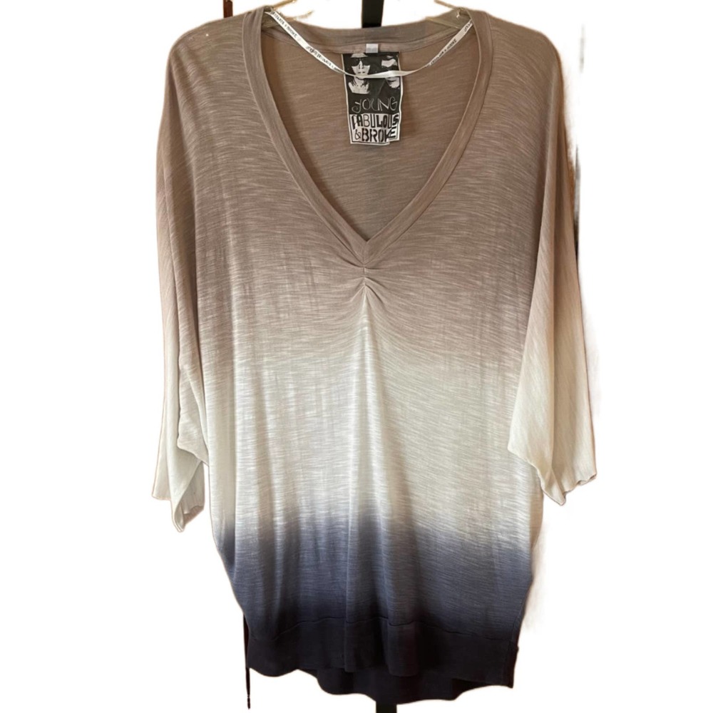 Young Fabulous & Broke Gradient Ombre Tri Color Top Size Large